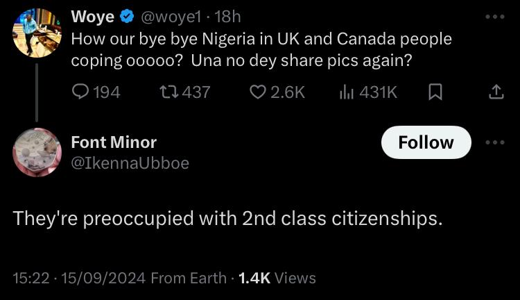 Nigerians In Diaspora Are Nothing But Second Class Citizens – IkennaUbboe